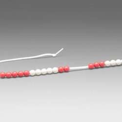 Filo con 20 perline aritmetiche rosso/bianco