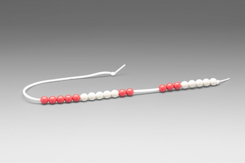 Filo con 20 perline aritmetiche rosso/bianco