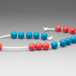 Filo con 20 perline aritmetiche GRANDI rosso/blu