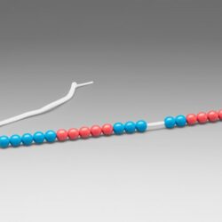 Filo con 20 perline aritmetiche rosso/blu