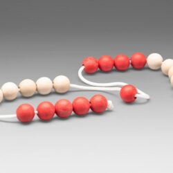 Filo con 20 perline aritmetiche GRANDI rosso/bianco