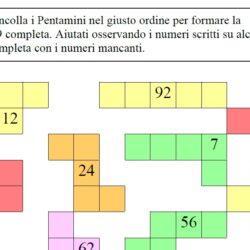 Scheda griglia 0-99 con i Pentamini